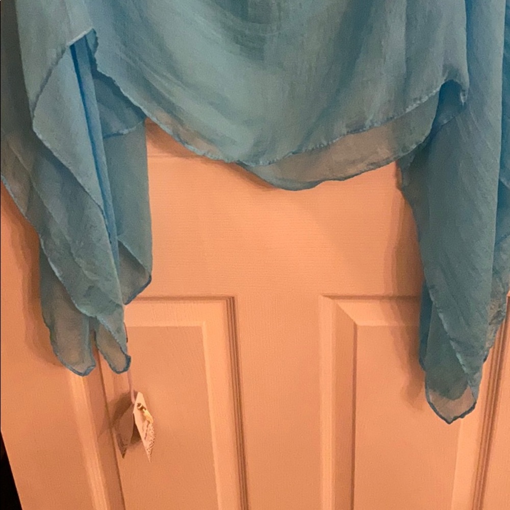 Convertible Turquoise Shawl - Picture 3 of 3